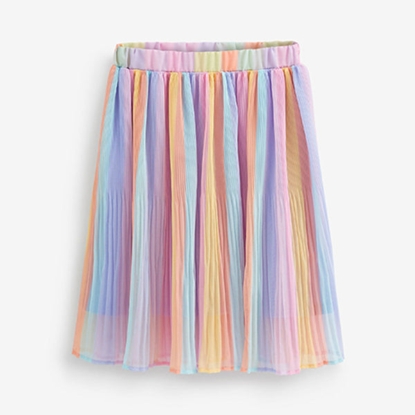 Rainbow Stripe Pleated Midi Skirt (3-12yrs)