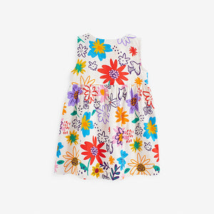 Floral Print Button Front Cotton Dress (3mths-6yrs)