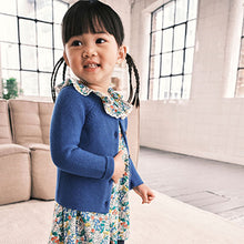 Load image into Gallery viewer, Blue cardigan dress set (3mths-6yrs)

