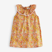 Load image into Gallery viewer, Yellow Ditsy Printed Dress and Cardigan Set (3mths-6yrs)
