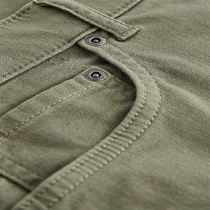 Khaki Green Slim Motionflex 5 Pocket Chino Shorts