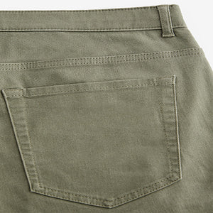 Khaki Green Slim Motionflex 5 Pocket Chino Shorts