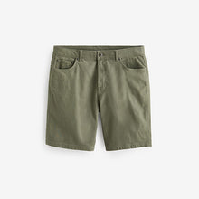 Load image into Gallery viewer, Khaki Green Slim Motionflex 5 Pocket Chino Shorts
