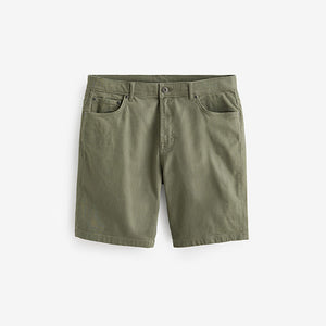 Khaki Green Slim Motionflex 5 Pocket Chino Shorts