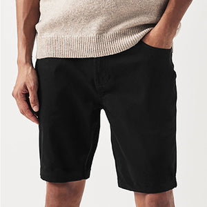 Black Slim Motionflex 5 Pocket Chino Shorts