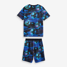 Load image into Gallery viewer, Blue Football Print Short Pyjamas 2 Pack (5-8yrs)
