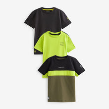 Load image into Gallery viewer, Lime Green Colourblock Short Sleeve T-Shirt 3 Pack (3-12yrs)
