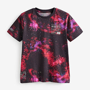 Red/Black All-Over Print Short Sleeve T-Shirt (5-12yrs)
