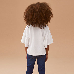 Ecru Oversized Embellished Graphic T-Shirt (3-12yrs)