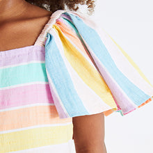 Load image into Gallery viewer, Rainbow Stripe Angel Sleeve Dress (3-12yrs)
