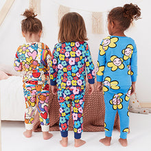 Load image into Gallery viewer, Multi Bright Floral Character 3 pack snuggle pyjama (9mths-8yrs)
