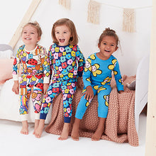 Load image into Gallery viewer, Multi Bright Floral Character 3 pack snuggle pyjama (9mths-8yrs)
