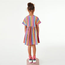 Load image into Gallery viewer, Pink Stripe Rainbow Relaxed Dress (3-12yrs)
