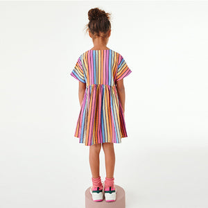 Pink Stripe Rainbow Relaxed Dress (3-12yrs)