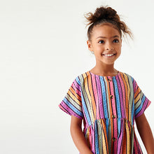 Load image into Gallery viewer, Pink Stripe Rainbow Relaxed Dress (3-12yrs)
