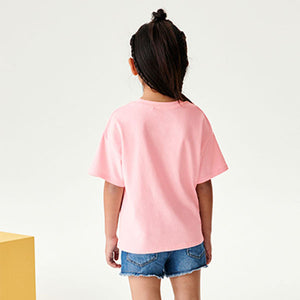 Pink Crochet Daisy T-Shirt (3-12yrs)