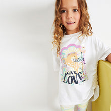 Load image into Gallery viewer, White Sequin Unicorn Oversized T-Shirt and Leggings Set (3-12yrs)
