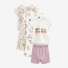 Load image into Gallery viewer, 2White/Pink Fairy Short Pyjamas 3 Pack (3-12yrs)
