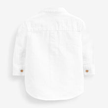 Load image into Gallery viewer, White Grandad Collar Linen Mix Shirt (3mths-6yrs)

