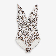 Load image into Gallery viewer, Animal Print Plunge Tummy Control Swimsuit
