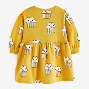Yellow Ochre Rainbow Sweat Dress (3mths-6yrs)