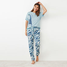 Load image into Gallery viewer, Blue Zebra Cotton Pyjamas
