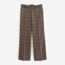 Load image into Gallery viewer, Brown Check Smart Tailored Wide Trousers

