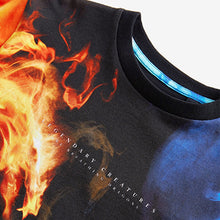 Load image into Gallery viewer, Black Dragon Fire All-Over Print Short Sleeve T-Shirt (3-12yrs)
