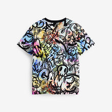 Load image into Gallery viewer, Bright Graffiti All Over Print Short Sleeve T-Shirt (4-12yrs)
