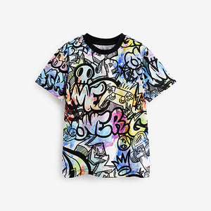 Bright Graffiti All Over Print Short Sleeve T-Shirt (4-12yrs)