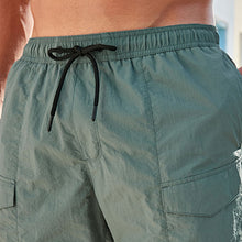 Load image into Gallery viewer, Sage Green Cargo Swim Shorts
