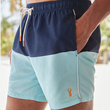 Load image into Gallery viewer, Blue Colourblock  Swim Shorts
