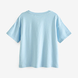 Light Blue Crochet Daisy T-Shirt (3-12yrs)