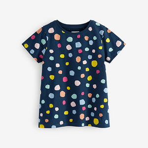 Navy Rainbow Spot T-Shirt (3-12yrs)