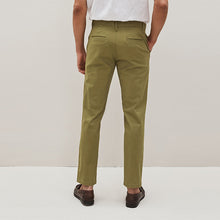 Load image into Gallery viewer, Olive Green Slim Fit Stretch Chino Trousers
