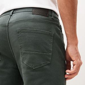 Dark Green Slim Fit Motion Flex Soft Touch Chino Trousers