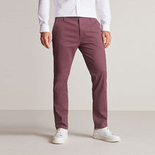 Load image into Gallery viewer, Burgundy Fig Slim Fit Stretch Chino Trousers
