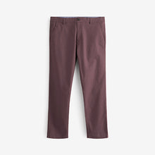 Load image into Gallery viewer, Burgundy Fig Slim Fit Stretch Chino Trousers
