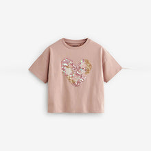 Load image into Gallery viewer, Pink Heart Sequin T-Shirt (3-10yrs)
