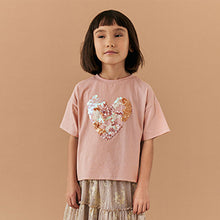 Load image into Gallery viewer, Pink Heart Sequin T-Shirt (3-10yrs)
