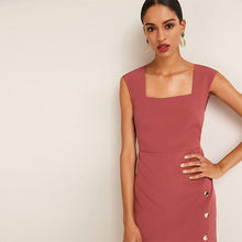 Load image into Gallery viewer, Pink Tailored Midi Pencil Dress
