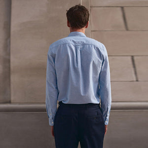 Light Blue Regular Fit Long Sleeve Oxford Shirt