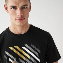 Load image into Gallery viewer, Black Gold Graphic Print T-Shirt

