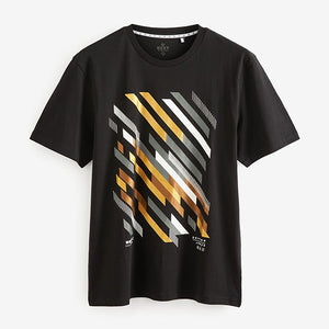 Black Gold Graphic Print T-Shirt