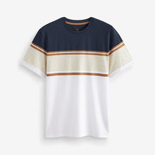 Load image into Gallery viewer, Navy Blue/ Neutral Marl Block T-Shirt
