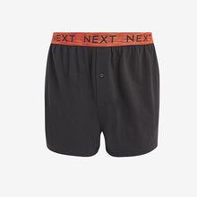 Load image into Gallery viewer, Black Marl Bright Waistband Jersey Boxers
