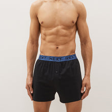 Load image into Gallery viewer, Black Marl Bright Waistband Jersey Boxers
