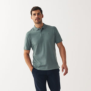 Sage Green Pique Polo Shirt