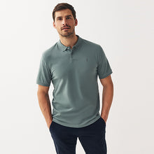 Load image into Gallery viewer, Sage Green Pique Polo Shirt
