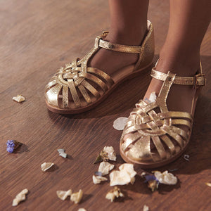 Gold Fisherman Sandals (Younger Girls)